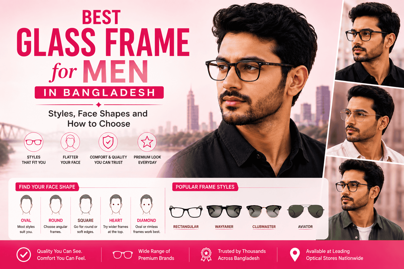 Best Galass Frame for Men in Bangladesh- Styles, Face Shapes and How to Choose